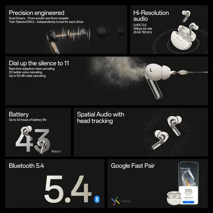 OnePlus Buds Pro 3 - Lunar Radiance Bluetooth (Lunar Radiance, True Wireless) - Image 2 - Your Mobile